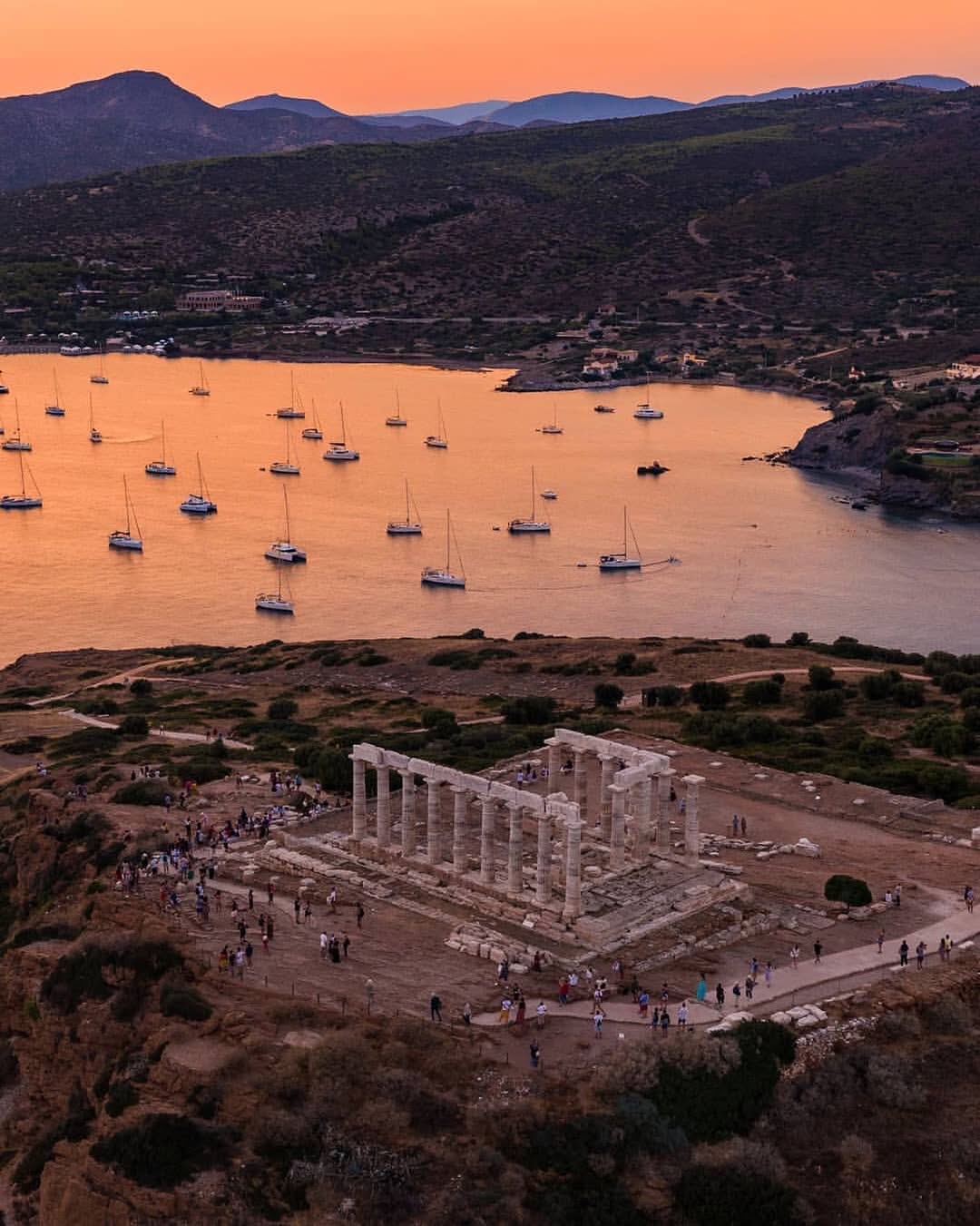 Nightfall at the Temple of Poseidon